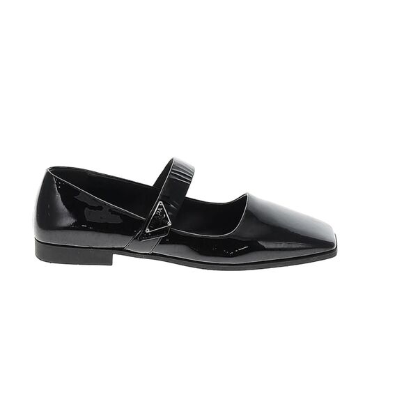 PRADA Square-Toe Patent-Leather Mary Jane Flats Size 39 8.5 - Picture 1 of 13